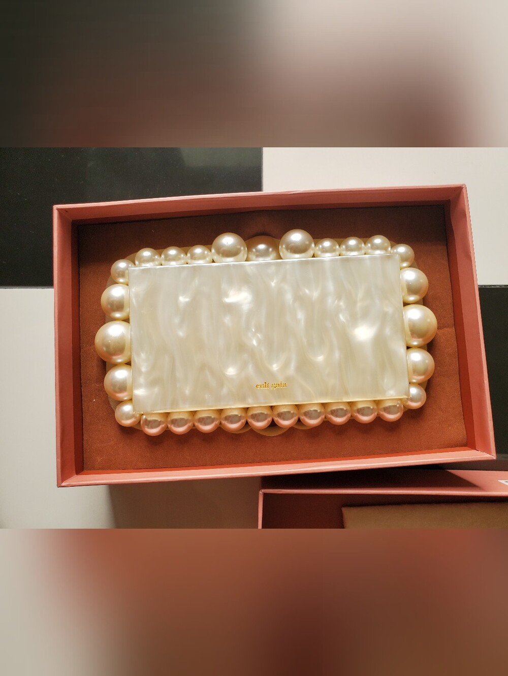 Cult Gaia Women's Ivory Acrylic EOS Beaded Handbag Purse Box (Read Description) - Picture 3 of 16